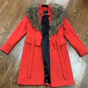 Plenty by Tracy Reese Montaigne coat with faux fur 🧡